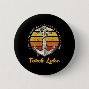 Memories At Torch Lake Last A Lifetime Camping Vac 6 Cm Round Badge