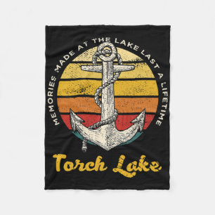 Memories At Torch Lake Last A Lifetime Camping Vac Fleece Blanket
