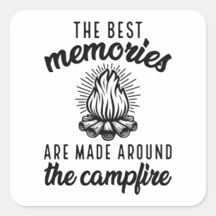 Memories Campfire Square Sticker