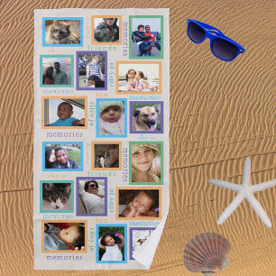 Memories Colourful Cool Summer Fun 18 Photo Beach Towel