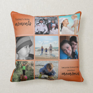 Memories Family Photo Collage Throw Pillow
