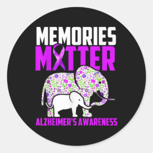 Memories _ Heimer´s Awareness Elephant Classic Round Sticker