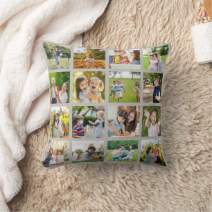 Memories in Motion: Customisable 16 Photo Collage Cushion