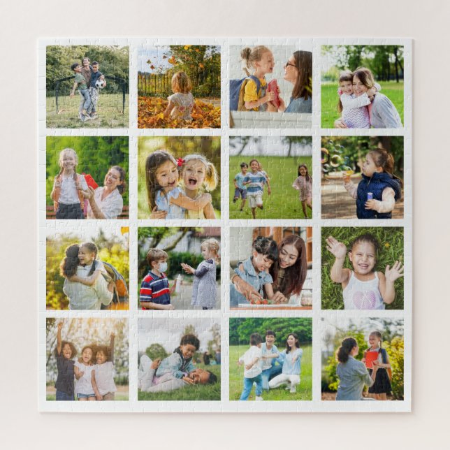 Memories in Motion: Customisable 16 Photo Collage Jigsaw Puzzle (Vertical)