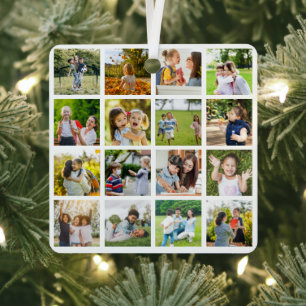 Memories in Motion: Customisable 16 Photo Collage Metal Tree Decoration