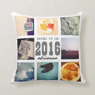 Memories Instagram Photo Collage 2016 Bring It On Cushion