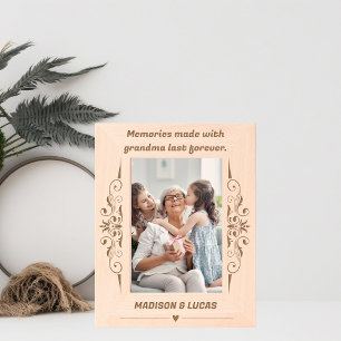 Memories made with grandma last forever. etched frames