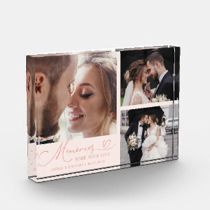 Memories Made with Love Peach Wedding Photo Block