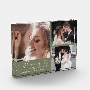 Memories Made with Love Sage Green Wedding Photo Block