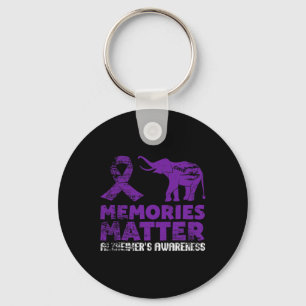Memories Matter Alzheimer  - Purple Elephant 1 Key Ring