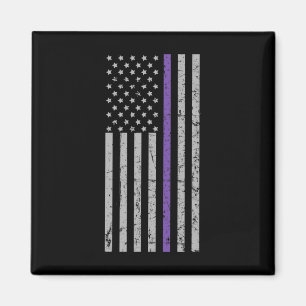 Memories Matter Alzheimer USA Flag Purple Strip  Magnet