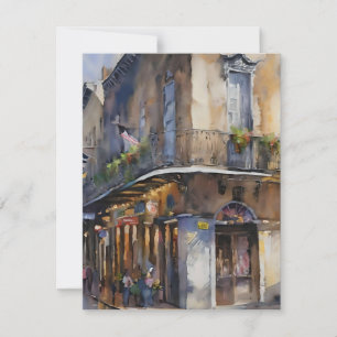 Memories of New Orleans - Bourbon Street H Holiday Card