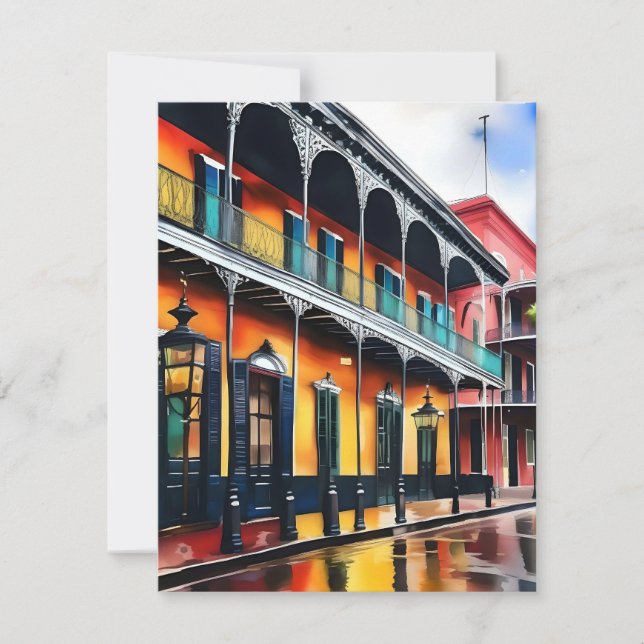 Memories of New Orleans - Bourbon Street I Holiday Card (Front)