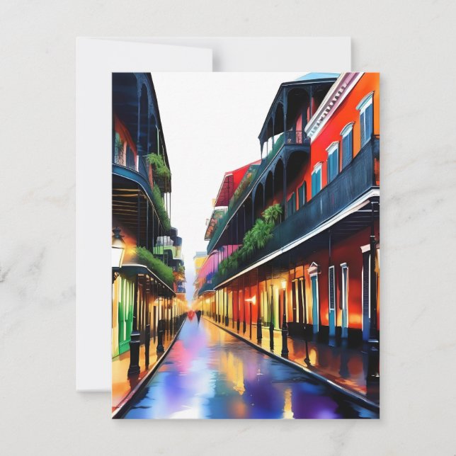 Memories of New Orleans - Bourbon Street M Holiday Card (Front)
