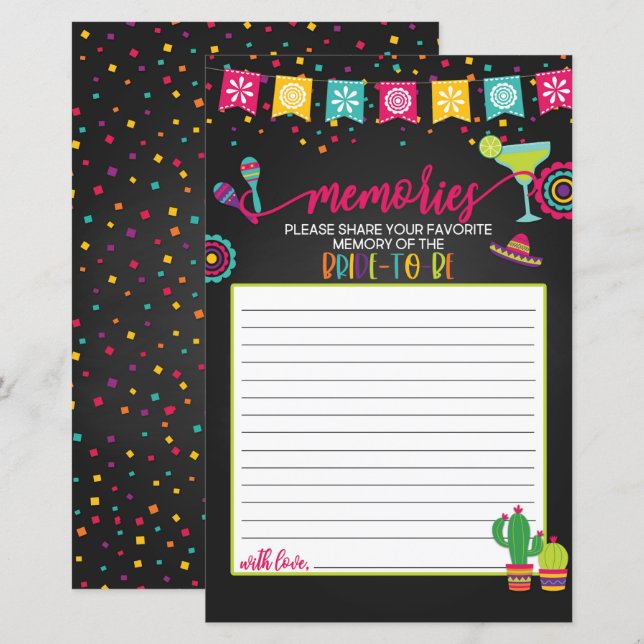 Memories of the Bride to Be - Fiesta (Front/Back)