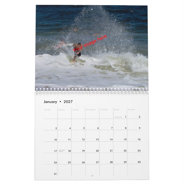 Memories of the good life! Sun, Sea, Sand and Surf Calendar (Jan 2027)