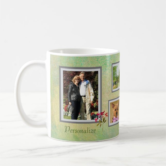 MEMORIES PERSON PET TRAVEL EASY 6 PHOTO COLLAGE   COFFEE MUG (Left)
