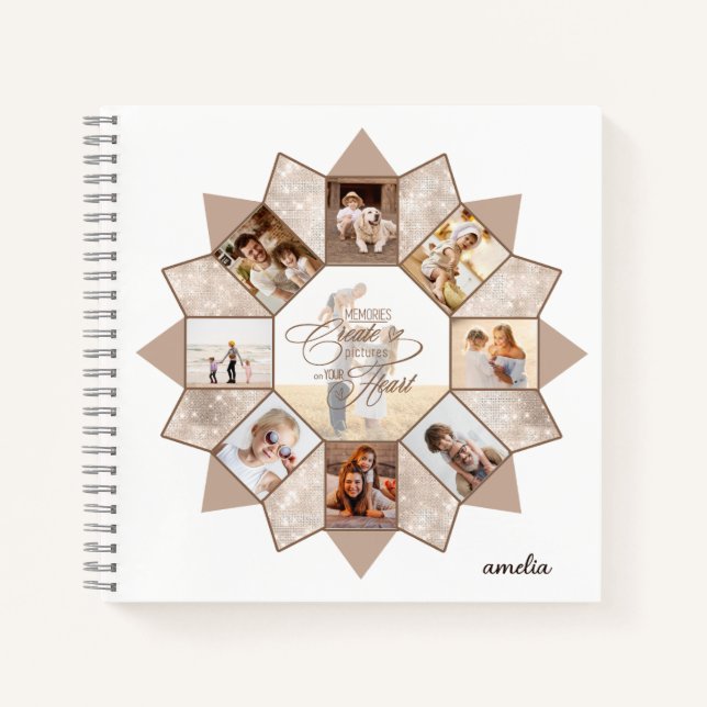 Memories Photo Collage Earth Tones ID1016 Notebook (Front)