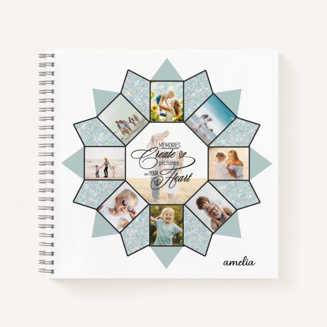 Memories Photo Collage Sea Glass ID1016 Notebook (Front)