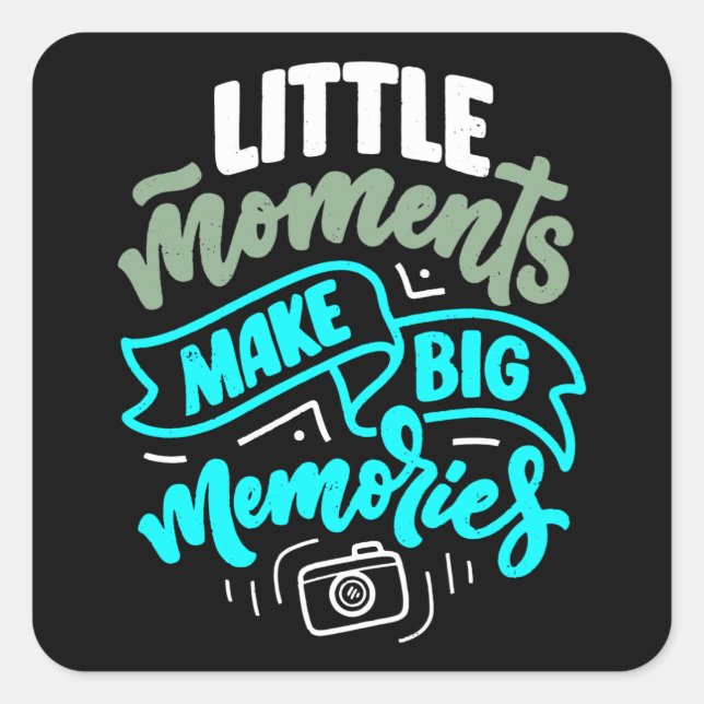 Memories Photography Vacation Travel Photographers Square Sticker (Front)