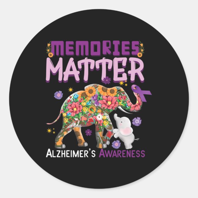 Memories Problem Elephant Heimerheimer Heimerheime Classic Round Sticker (Front)