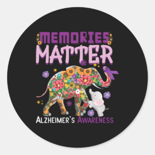 Memories Problem Elephant Heimerheimer Heimerheime Classic Round Sticker