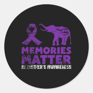 Memories Problem Heimerheimer - Purple Elephant 1 Classic Round Sticker