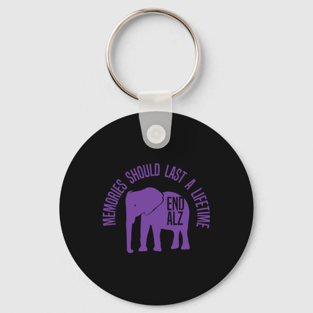 Memories Problem Purple Elephant And Text Heimerhe Key Ring (Front)