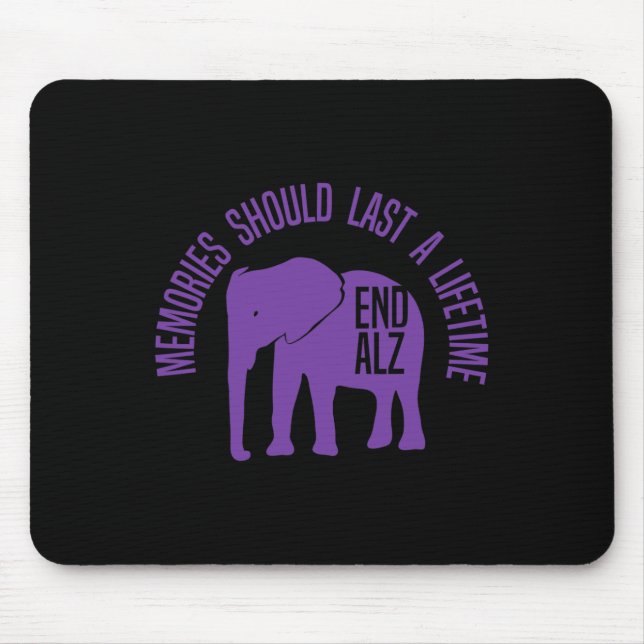 Memories Problem Purple Elephant And Text Heimerhe Mouse Mat (Front)