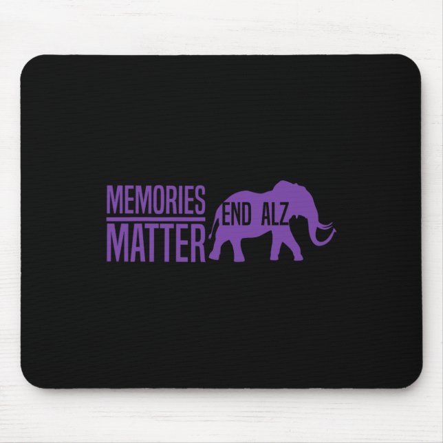 Memories Problem Purple Elephant And Text Heimerhe Mouse Mat (Front)