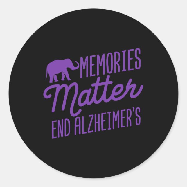 Memories Problem Purple Elephant  Classic Round Sticker (Front)