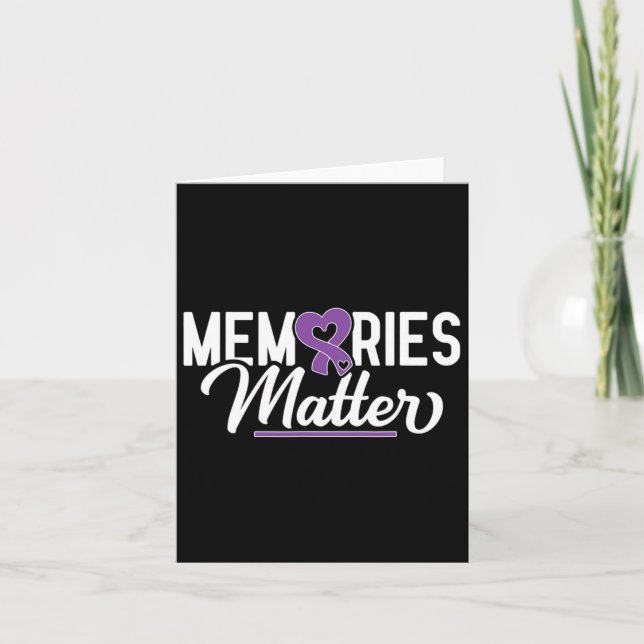 Memories Problem Purple Ribbon Dementia Warrior  Card (Front)