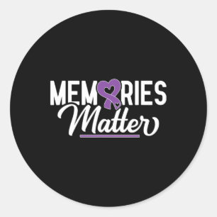 Memories Problem Purple Ribbon Dementia Warrior Classic Round Sticker