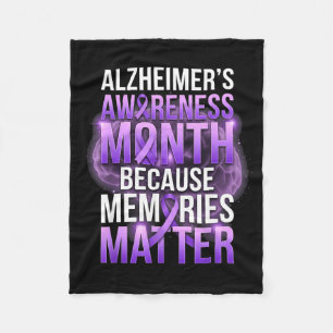 Memories purple ribbon alzheimer’s awareness month fleece blanket