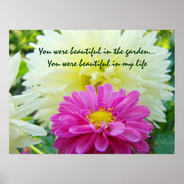 Memories Remember when art print Pink Dahlia (Front)