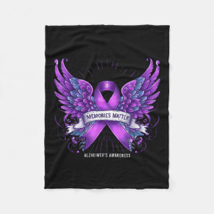 Memories Ribbon Wings Vintage Heimers Awareness Fleece Blanket