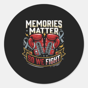 Memories so we fight boxing parkinson's awareness classic round sticker