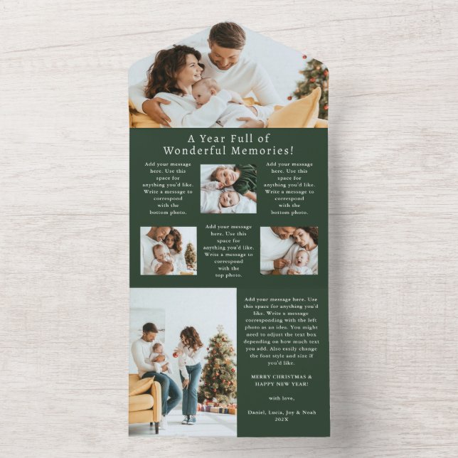 Memories Year In Review Photo Collage Holiday Card (Inside)