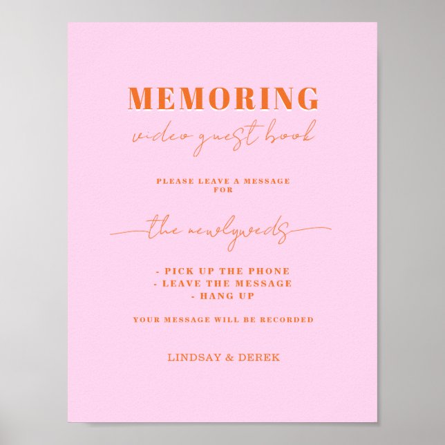 Memoring Guest Book Message Poster (Front)