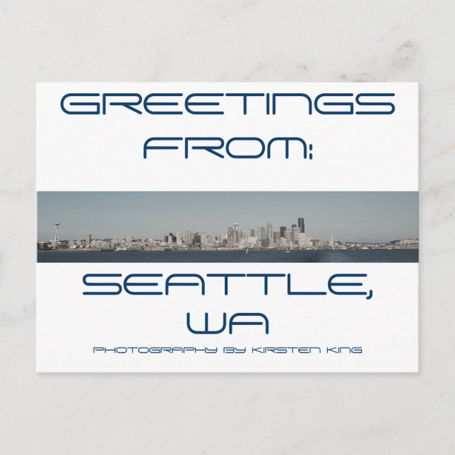memory 2 371, GREETINGS, FROM:, SEATTLE, WA, PH... Postcard (Front)