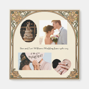 Memory Anchor Four Photo Text Wedding Arch Magnet