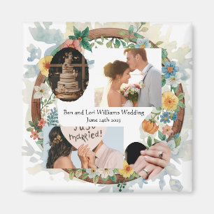 Memory Anchor Photo Text Wedding Circle Frame Magnet