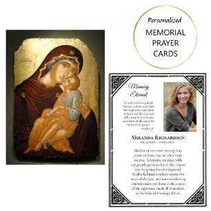 Memory Eternal Orthodox Funeral Prayer Card       
