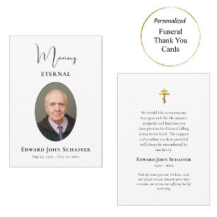 Memory Eternal Photo Orthodox Christian Funeral Thank You Card