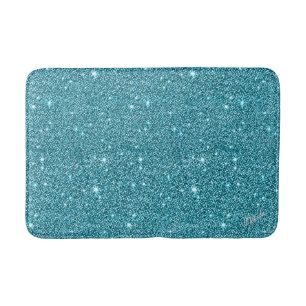 Memory Foam Aqua Glitter Medium Bath Mat 20” x 30"