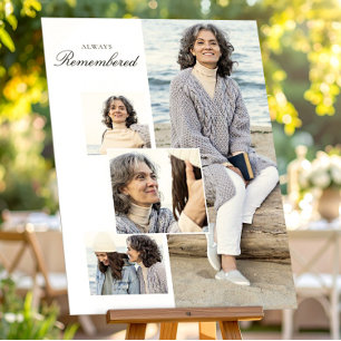 Memory Funeral Minimalist Photo Collage for Mom Poster