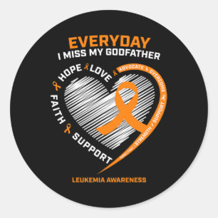 Memory In Remembrance Of Godfather Leukaemia Aware Classic Round Sticker