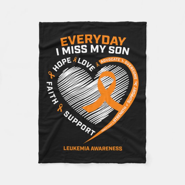 Memory In Remembrance Of My Son Leukaemia Awarenes Fleece Blanket (Front)