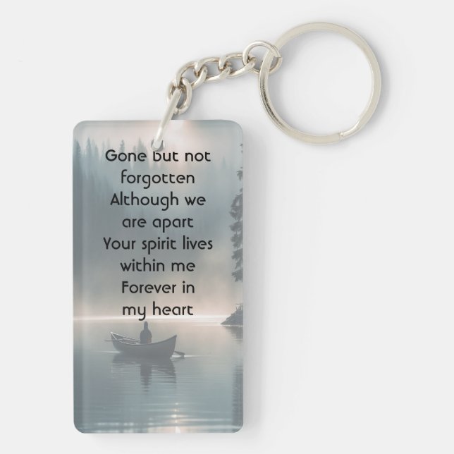  Memory Keepsake Wilderness Lake Canoe Key Ring (Back)