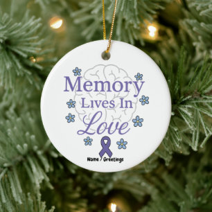 Memory Lives In Love Alzheimer’s Awareness Ceramic Tree Decoration